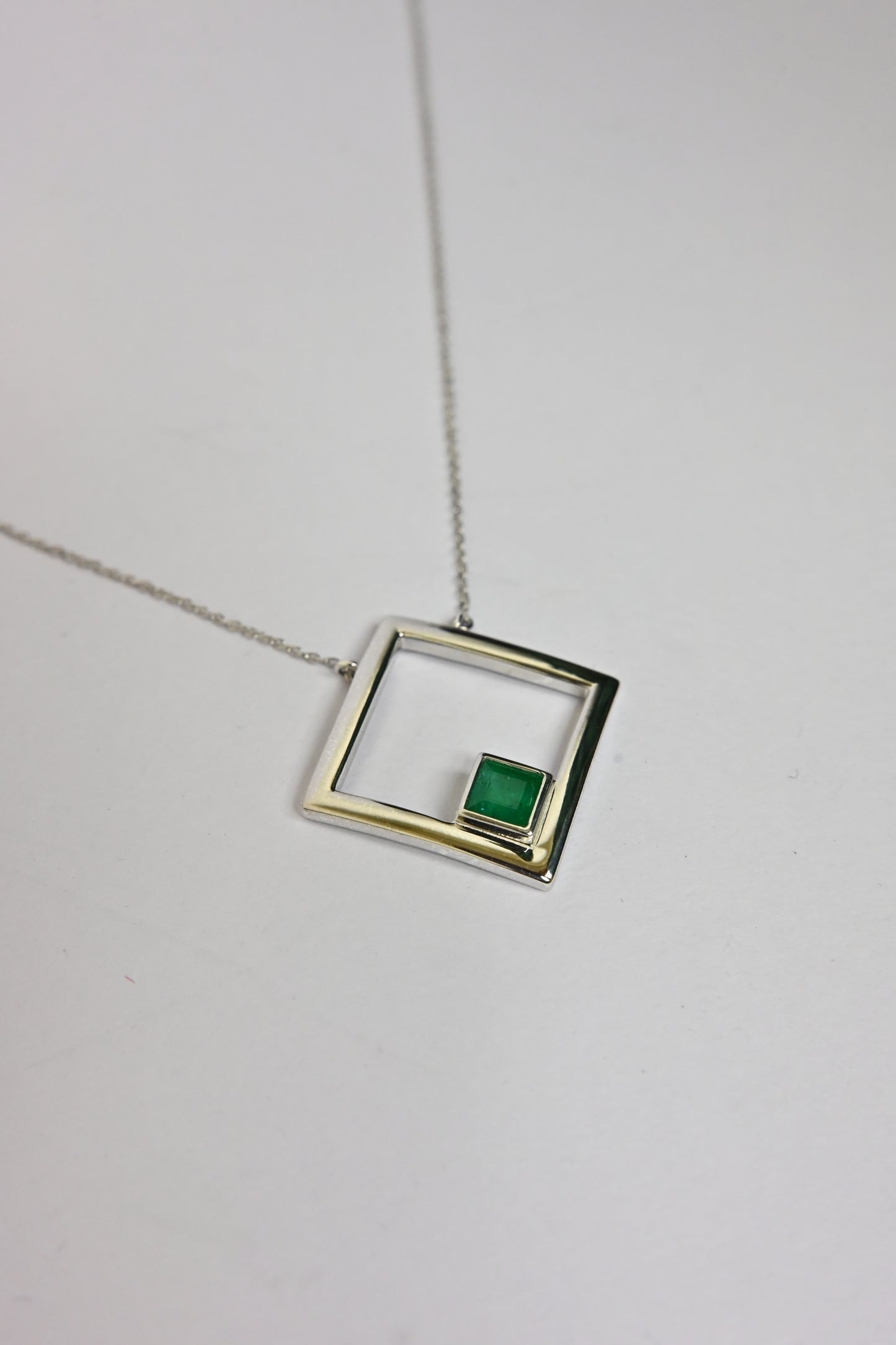 Emerald Frame Necklace