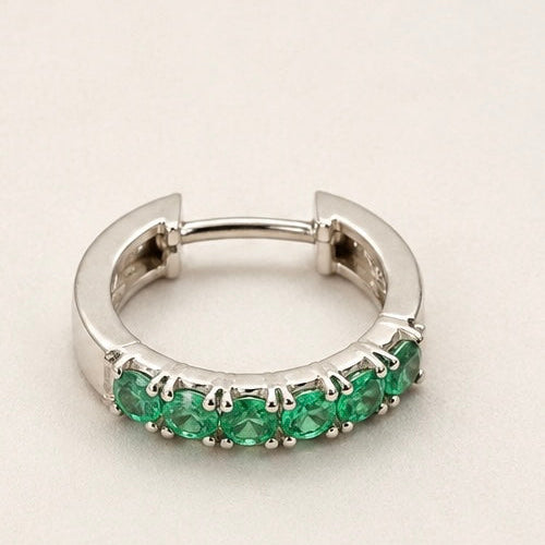 Minimal Emerald Hoops