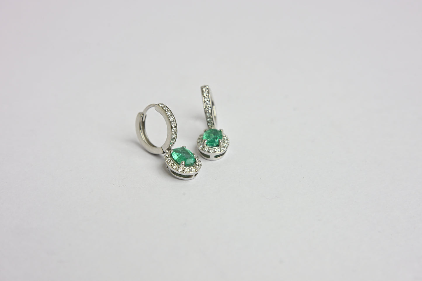 Oval Emerald Pavé Drops