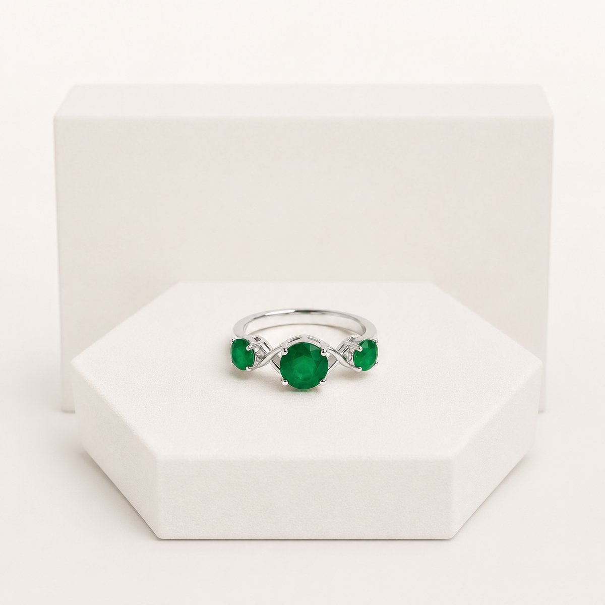 Trio Emerald Ring