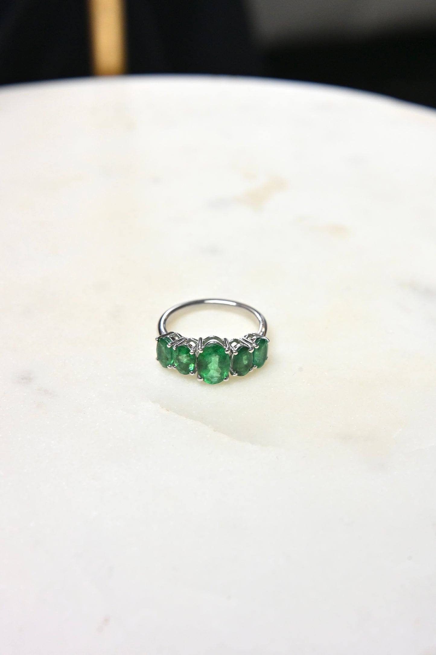 Five Stone Emerald Ring