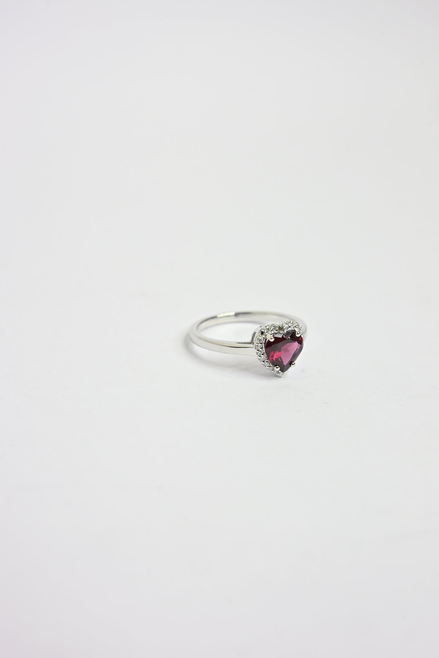 Pink Tourmaline Heart Halo Ring