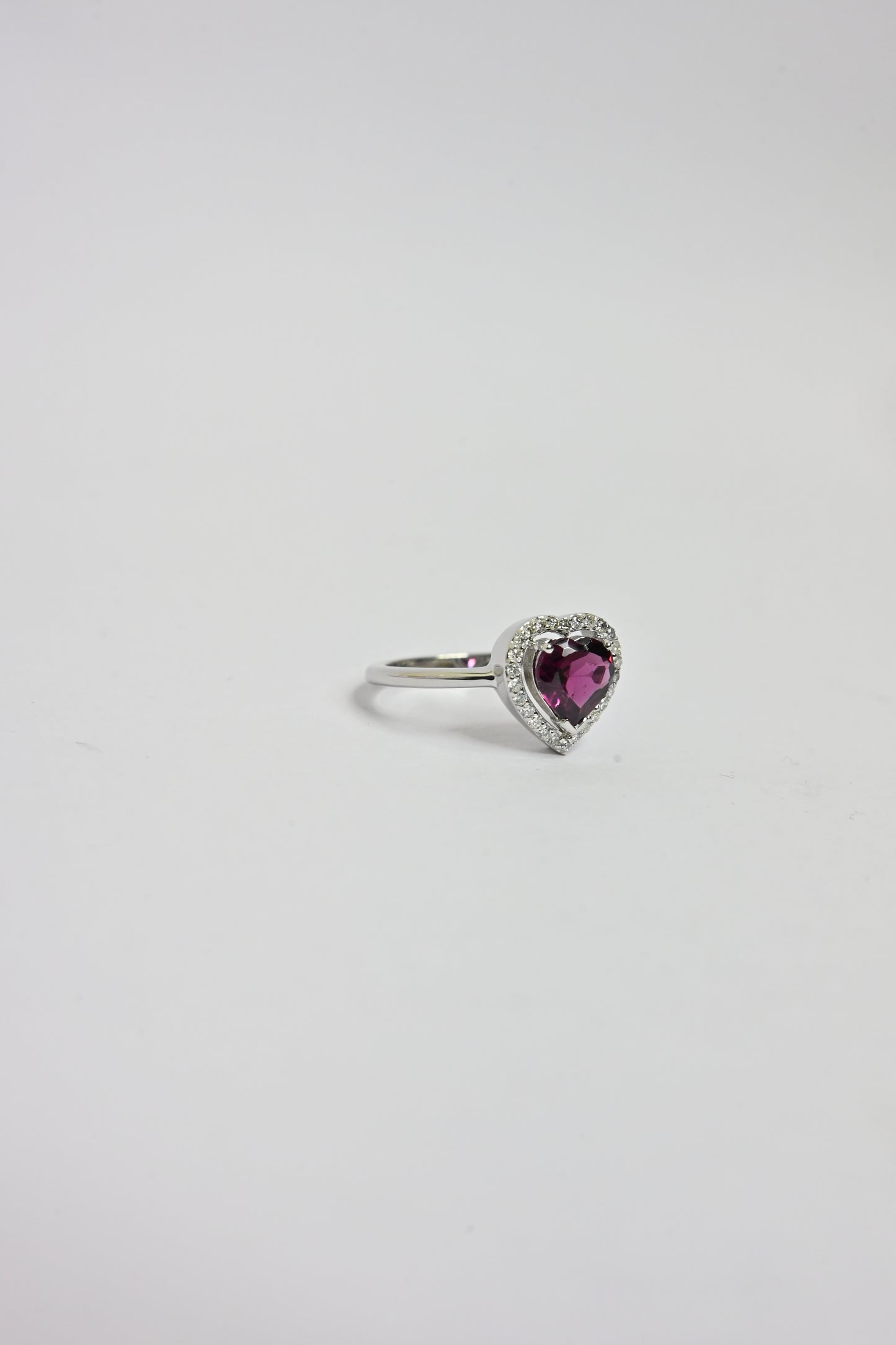 Pink Tourmaline Heart Centre Ring