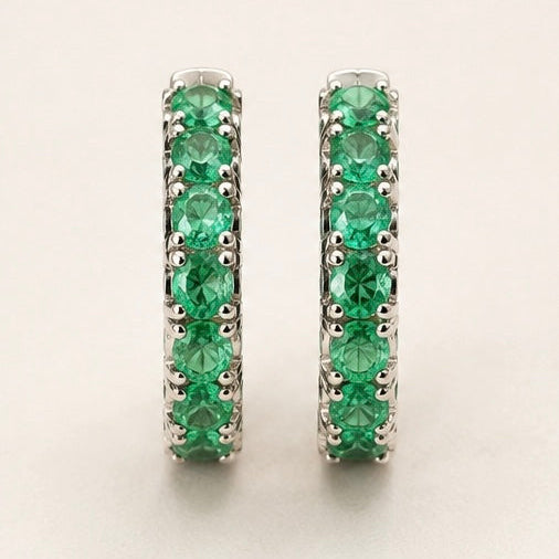 Minimal Emerald Hoops