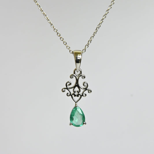Emerald Pear Drop Pendant