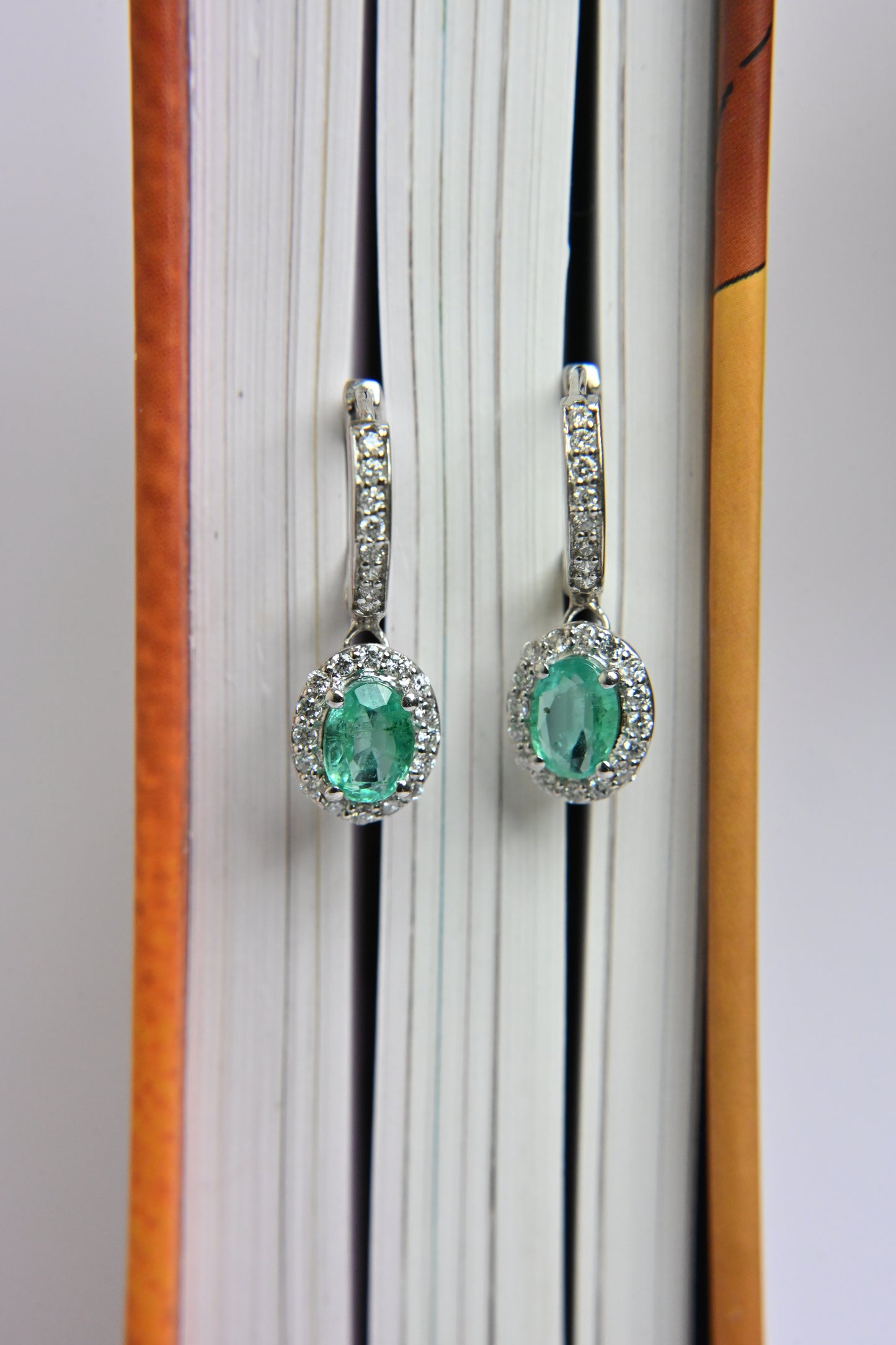 Oval Emerald Pavé Drops