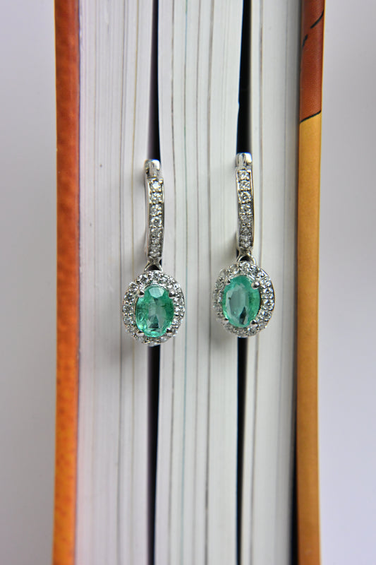 Oval Emerald Pavé Drops