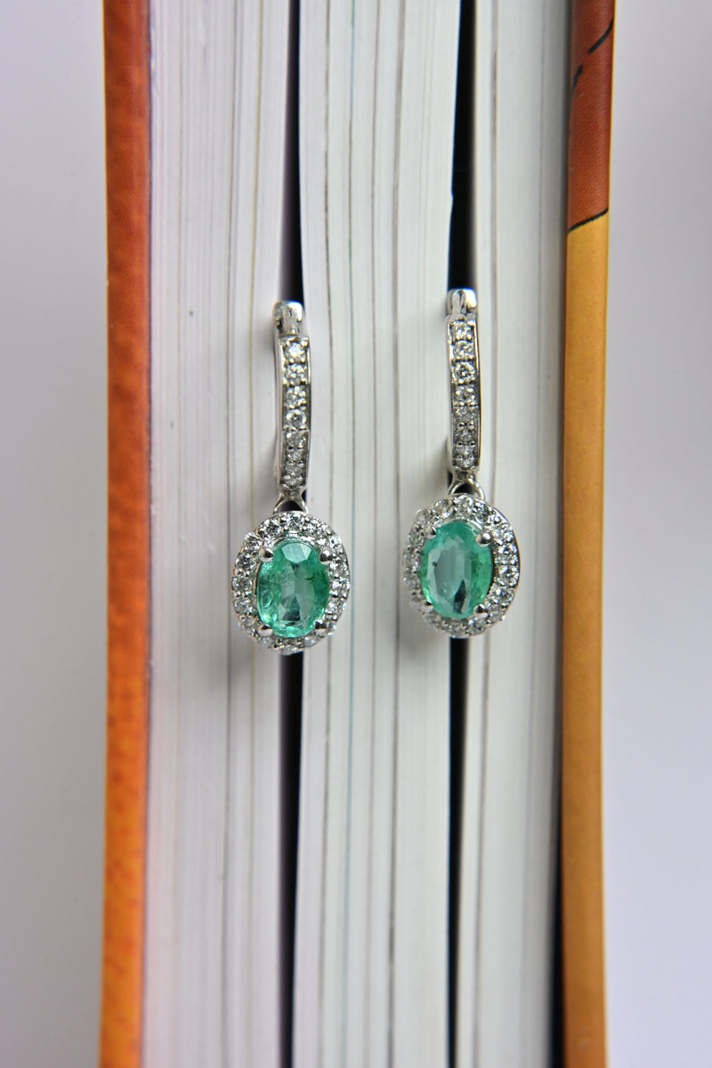 Oval Emerald Pavé Drops