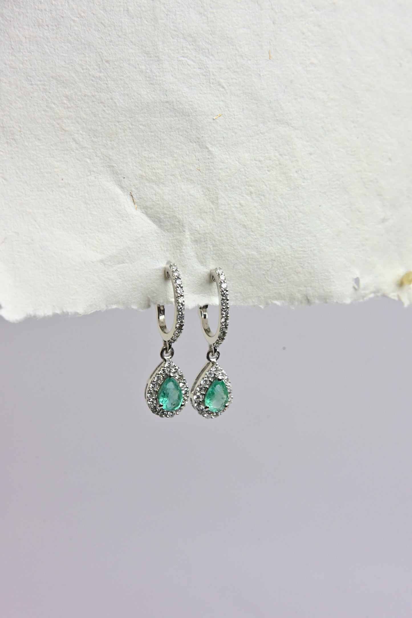 Pear Emerald Pavé Drops