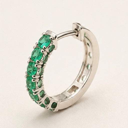 Minimal Emerald Hoops