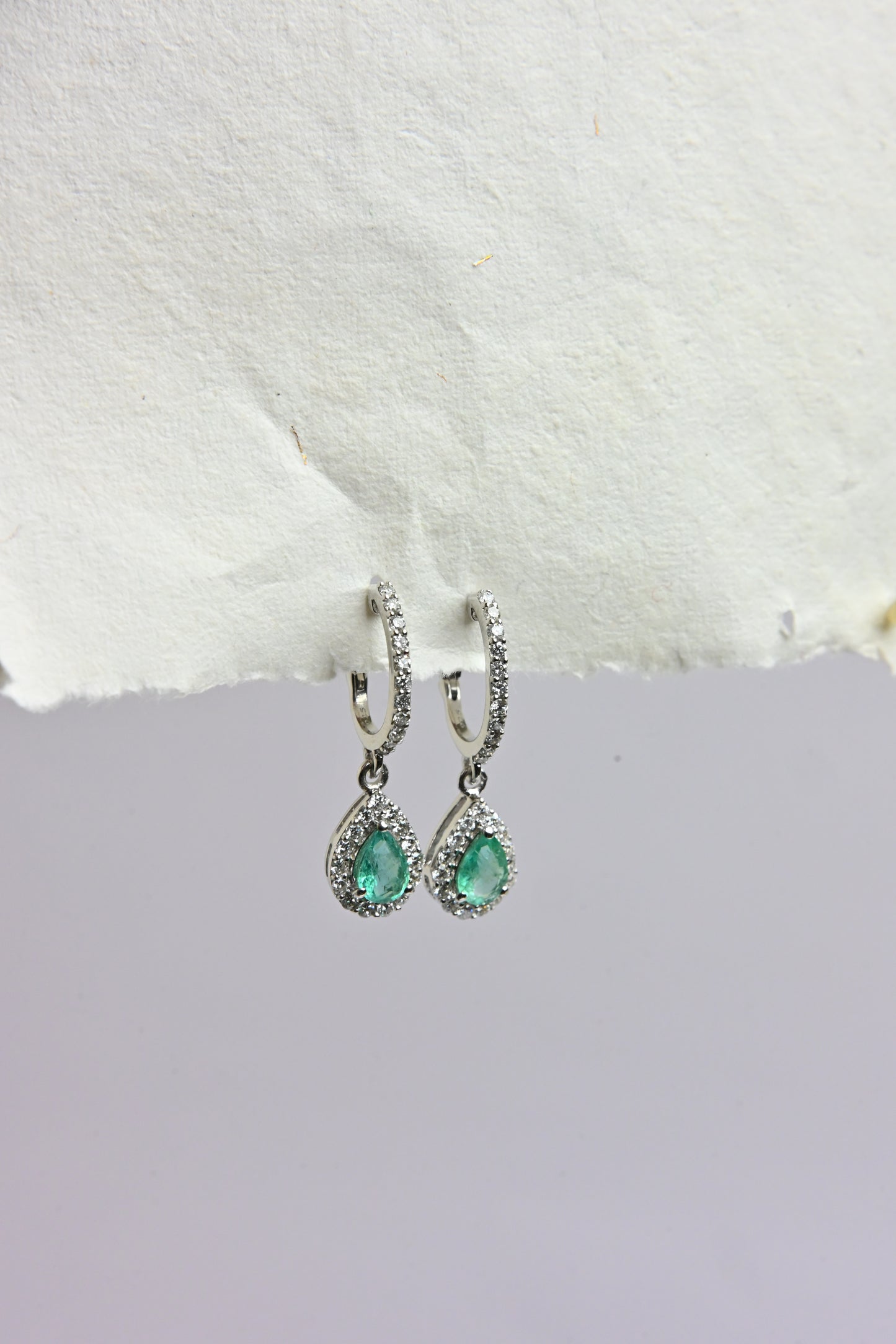 Pear Emerald Pavé Drops