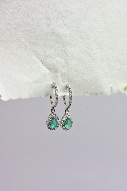 Pear Emerald Pavé Drops