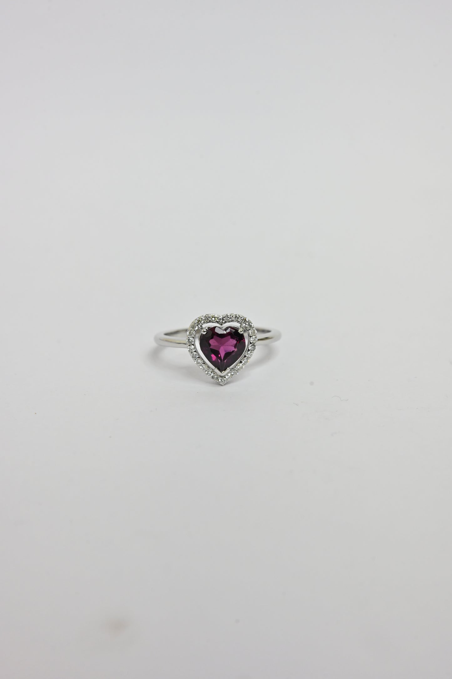 Pink Tourmaline Heart Centre Ring