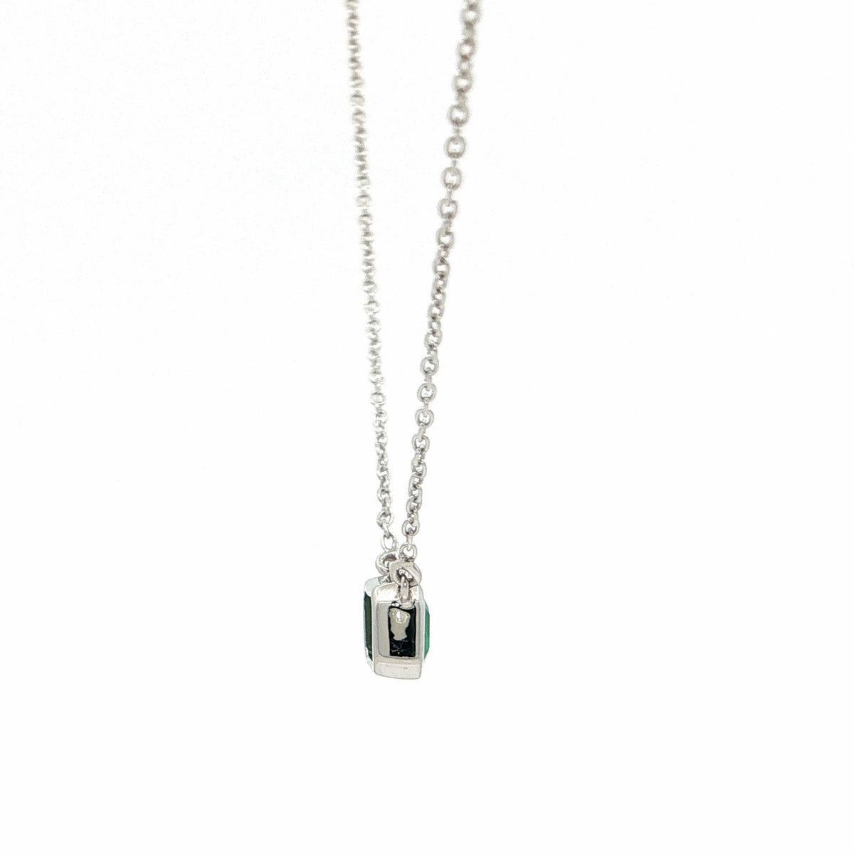 Emerald Bezel-Set Pendant Necklace