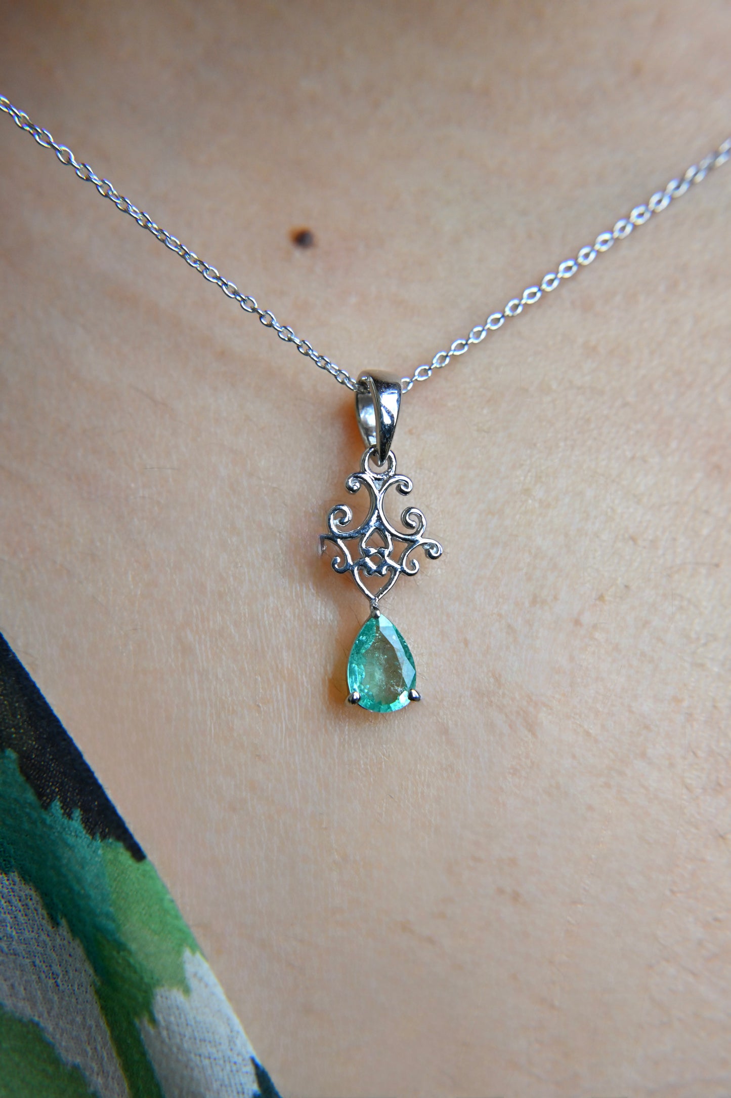 Emerald Pear Drop Pendant