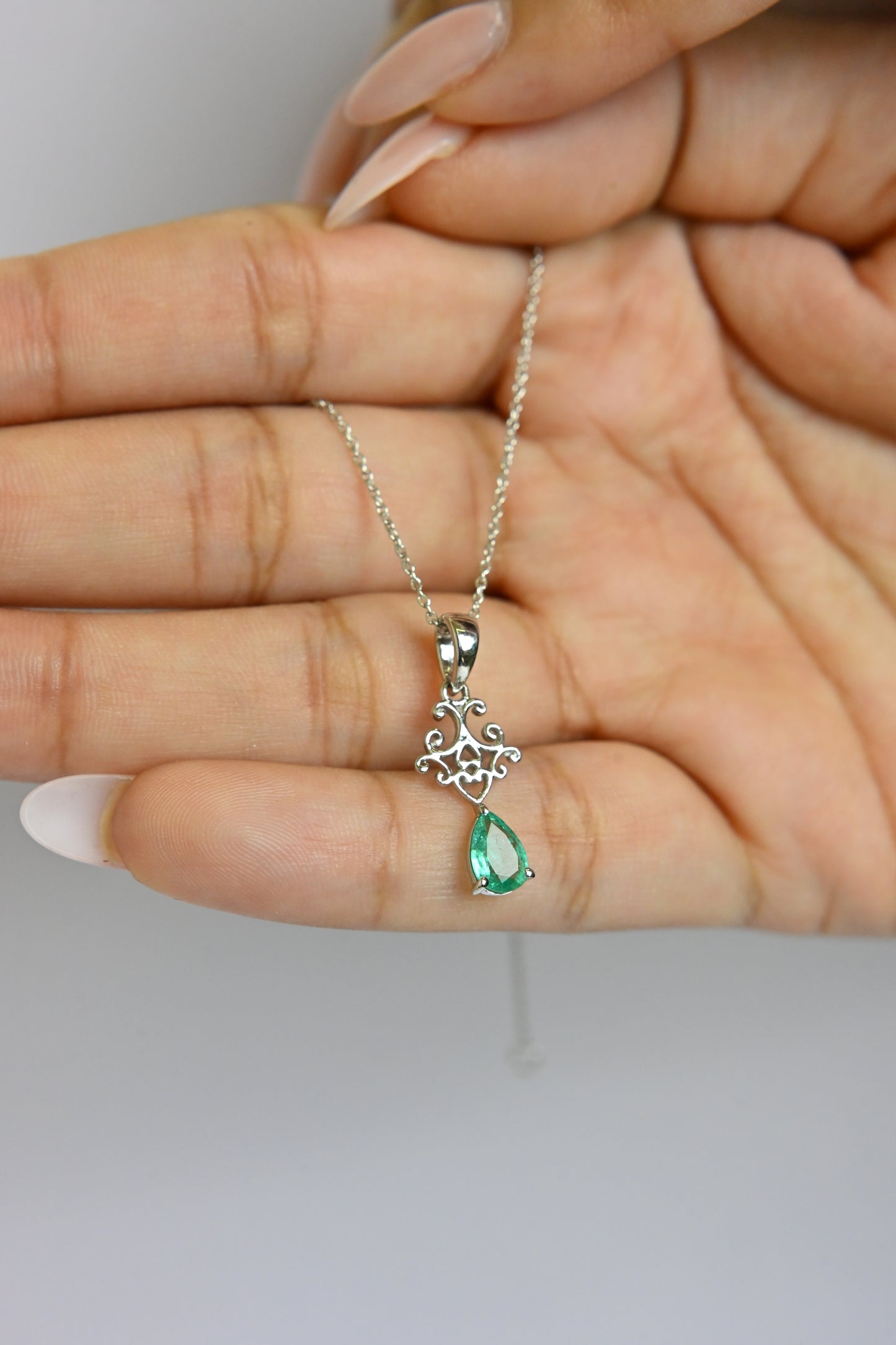 Emerald Pear Drop Pendant