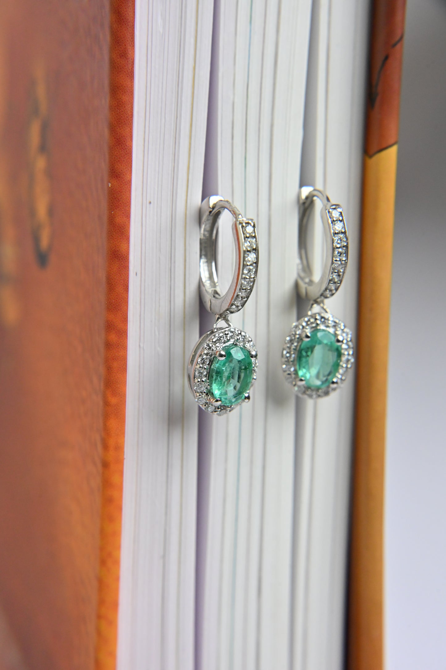 Oval Emerald Pavé Drops