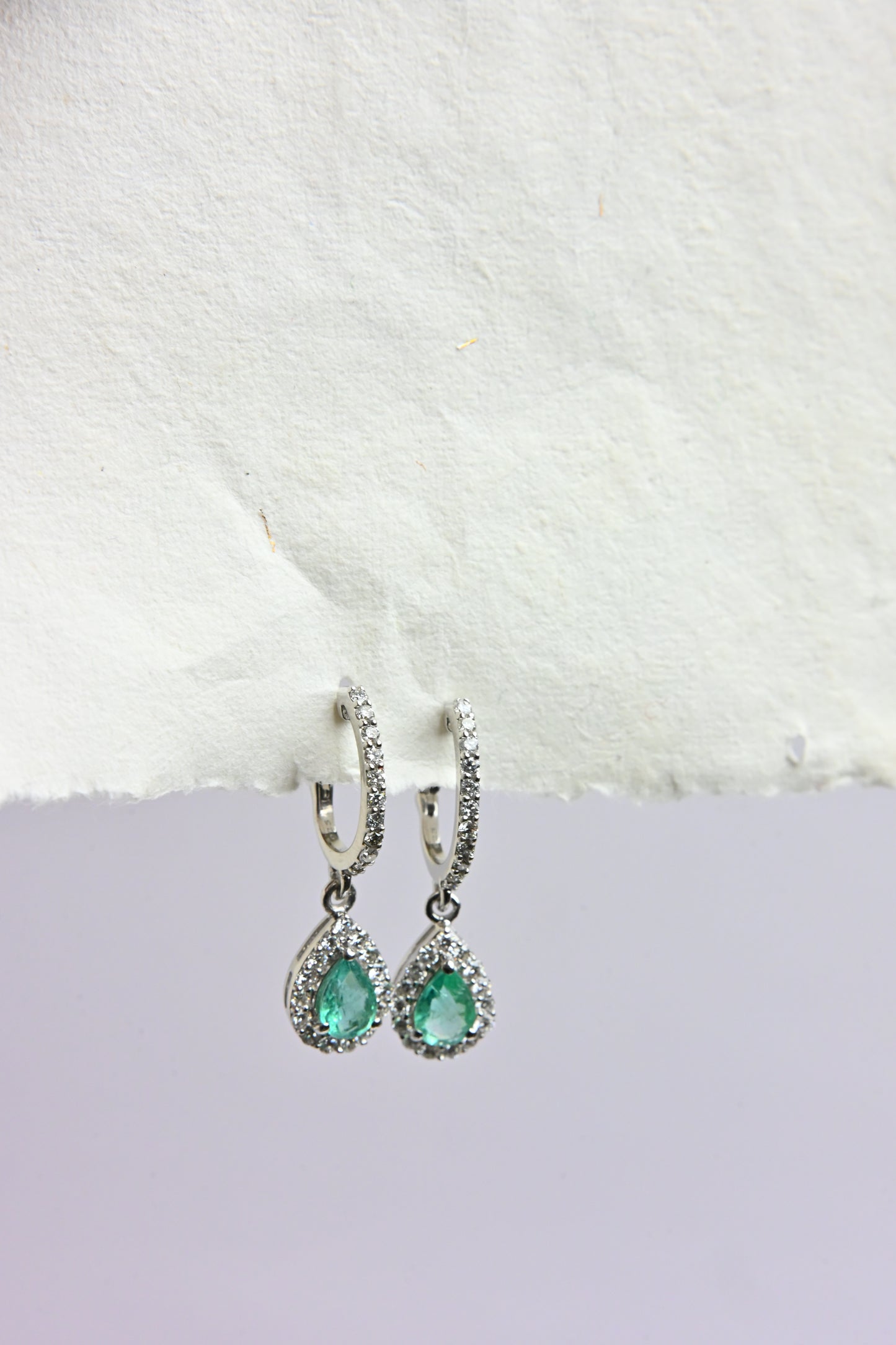 Pear Emerald Pavé Drops