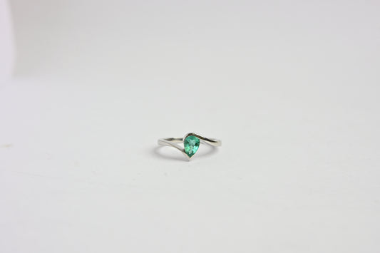 Pear Emerald Bezel Ring