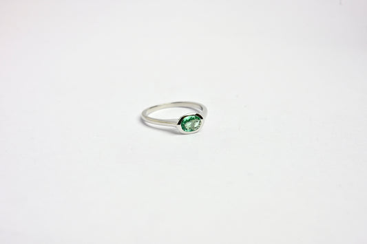 Oval Emerald Bezel Ring