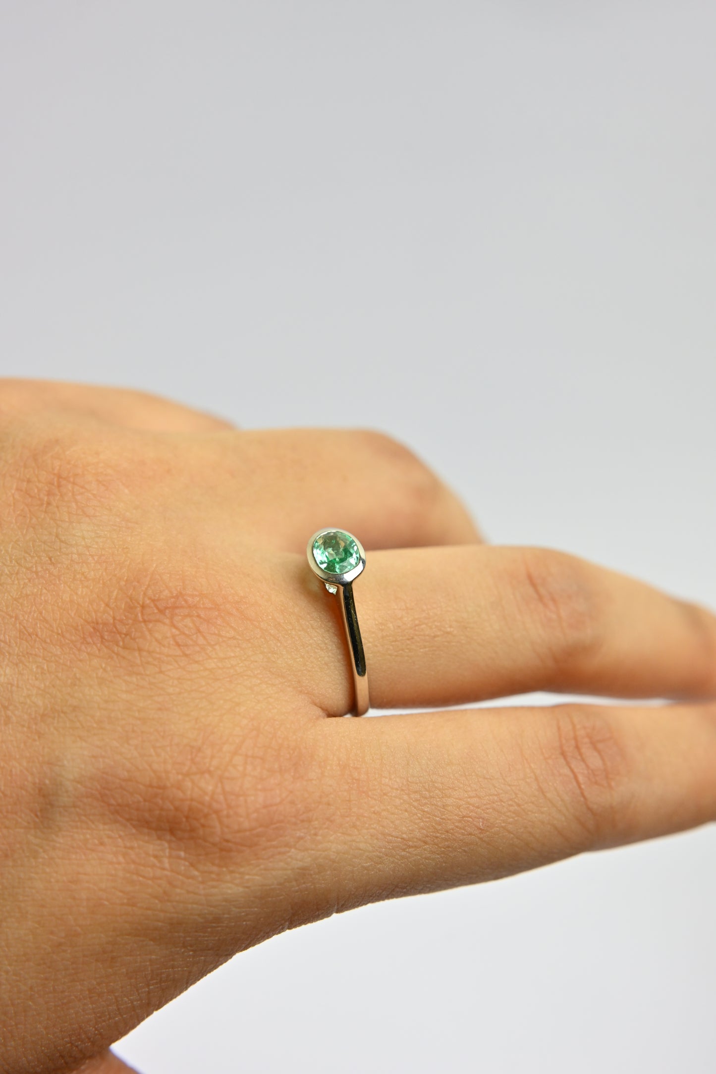 Oval Emerald Bezel Ring