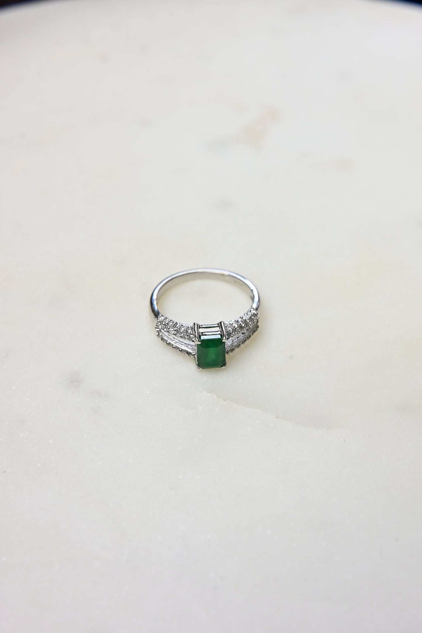 Emerald Split Band Ring