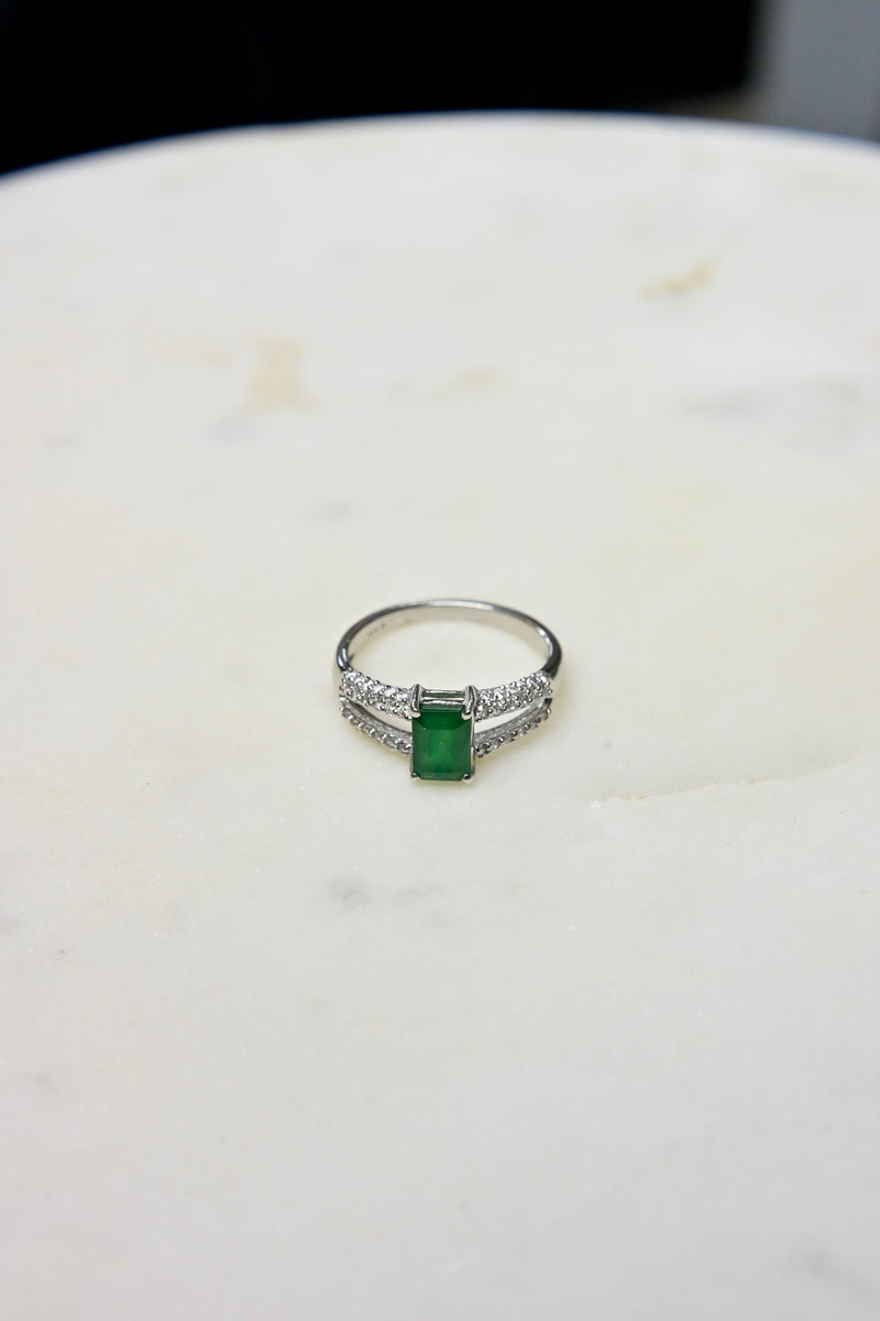 Emerald Split Band Ring