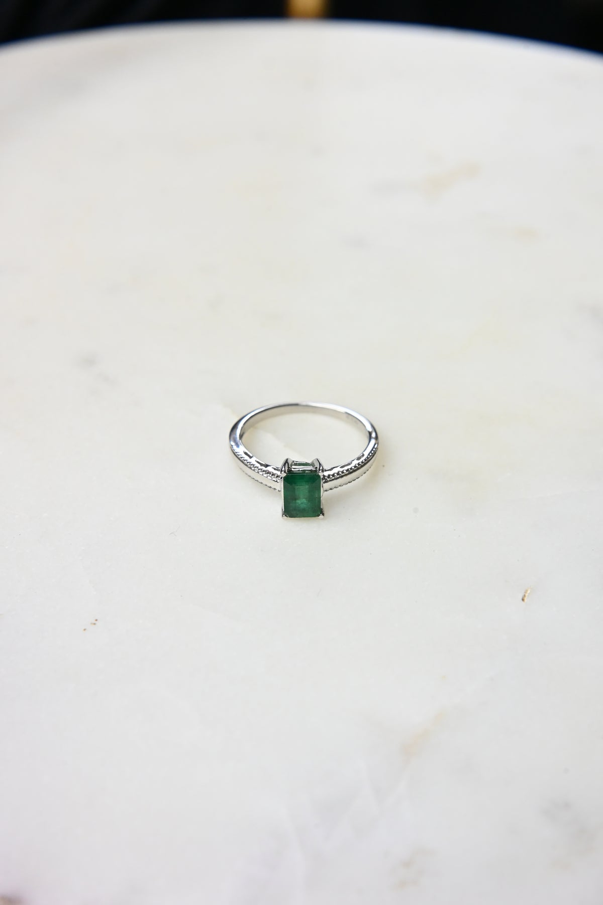 Emerald Octagon Ring