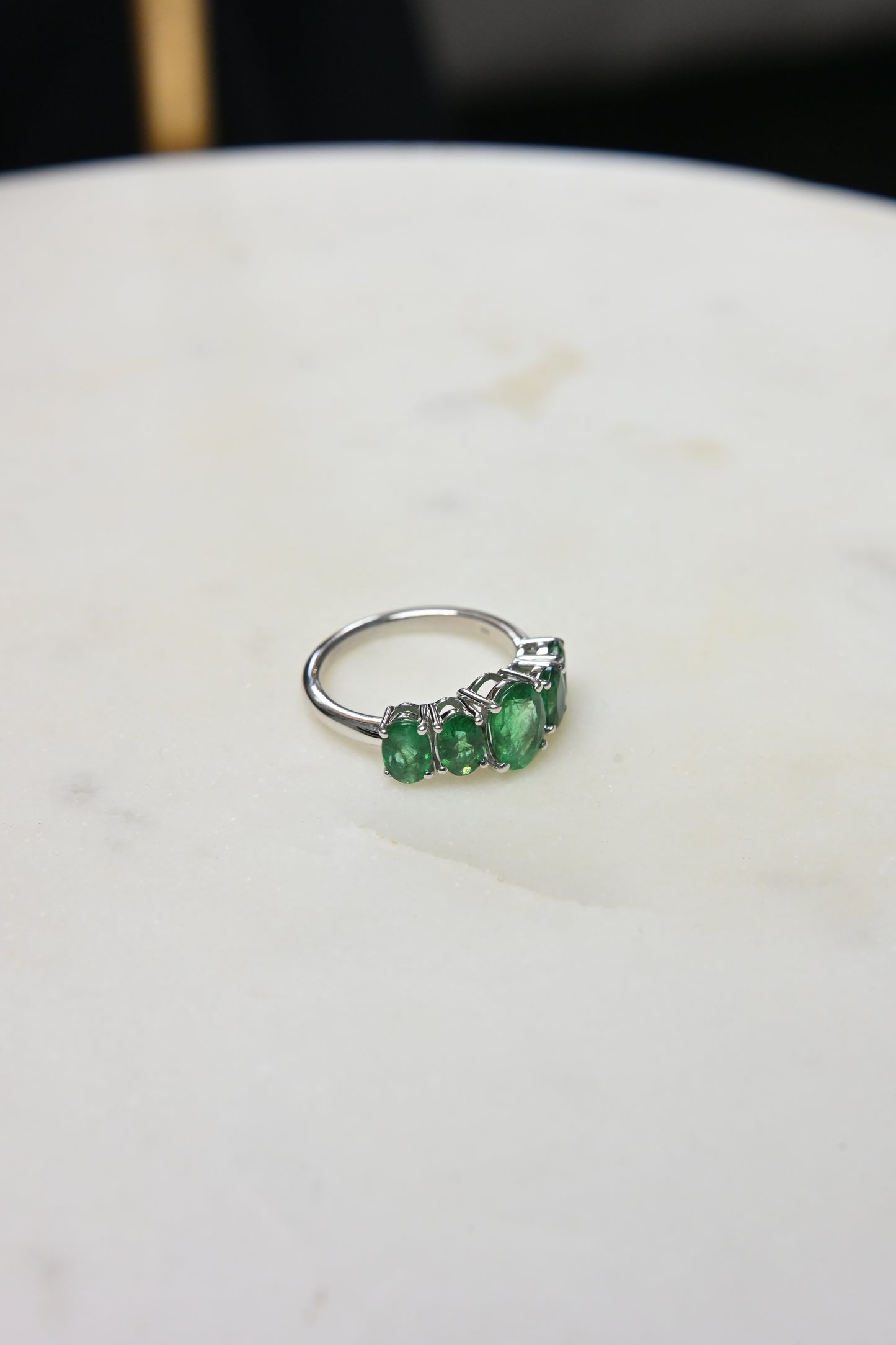 Five Stone Emerald Ring