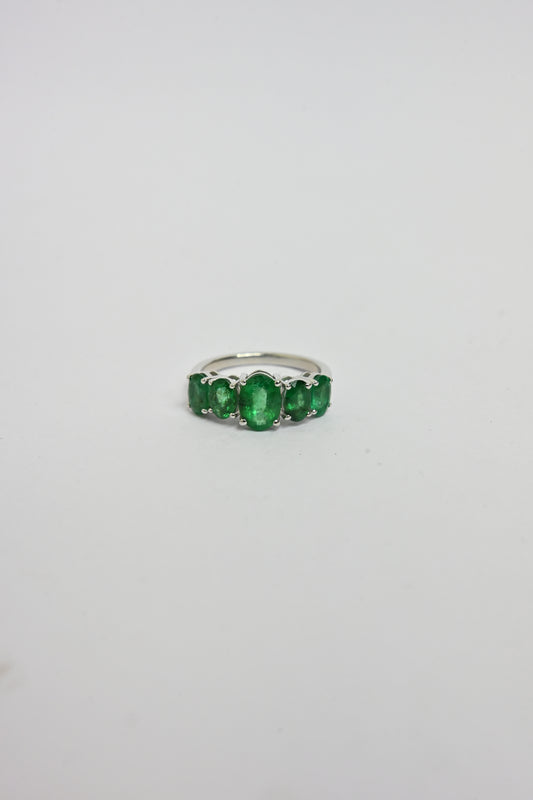Five Stone Emerald Ring
