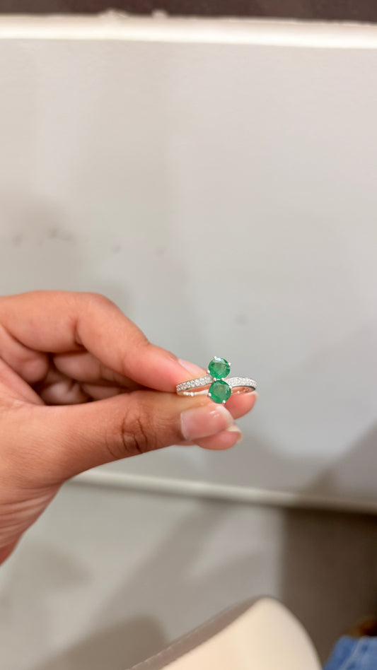 Duo Emerald Ring