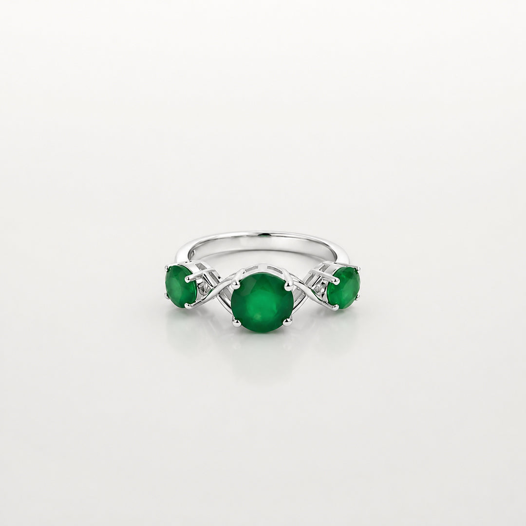 Trio Emerald Ring