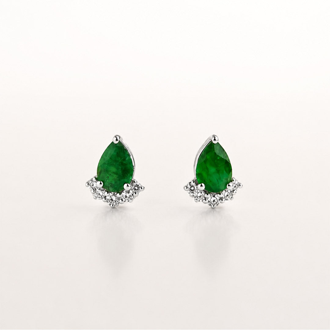 Aurora Emerald Stud Earrings