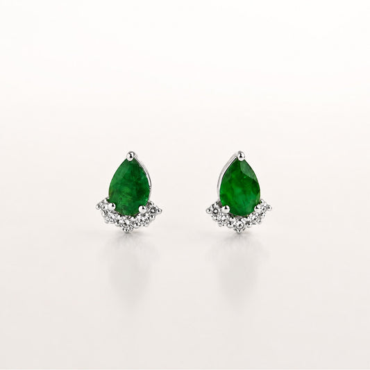 Aurora Emerald Stud Earrings