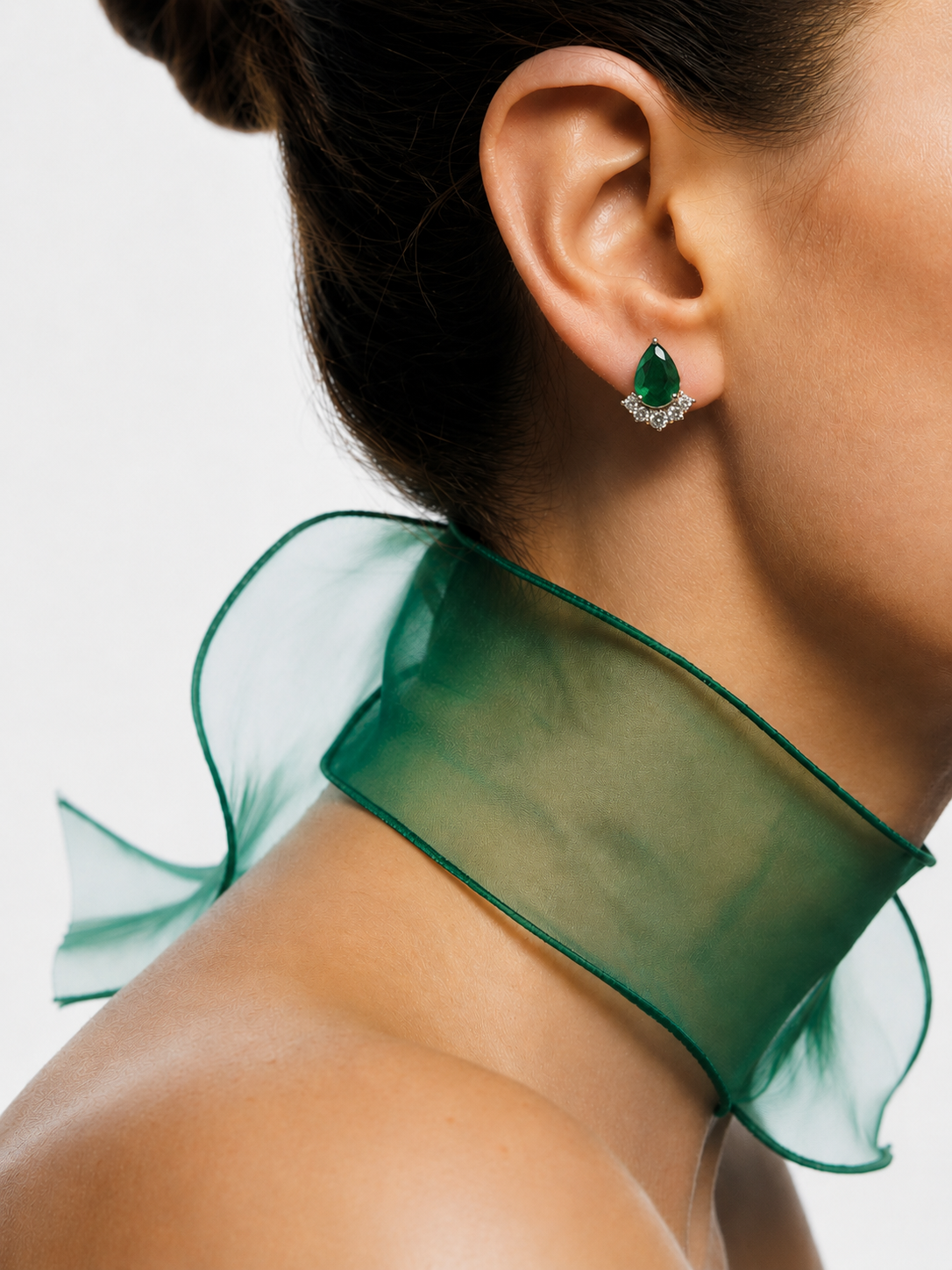 Aurora Emerald Stud Earrings
