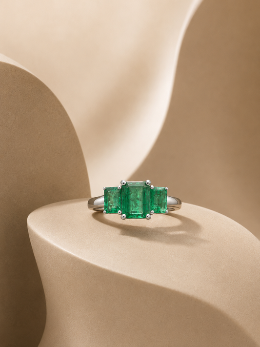 Emerald Trilogy Ring
