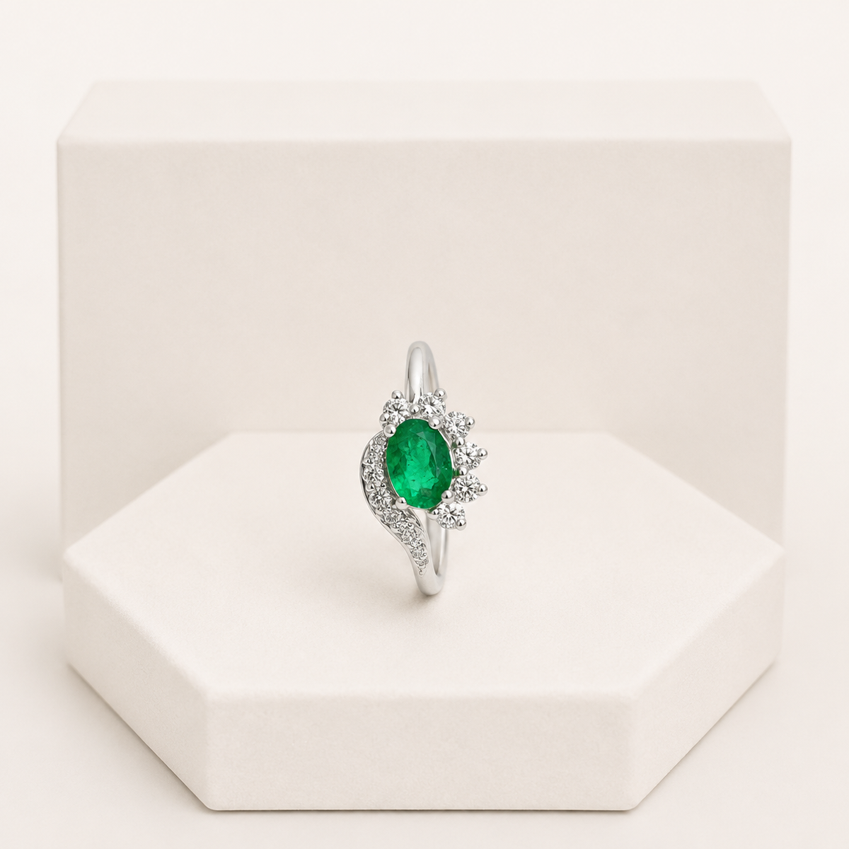 Halo Emerald Ring